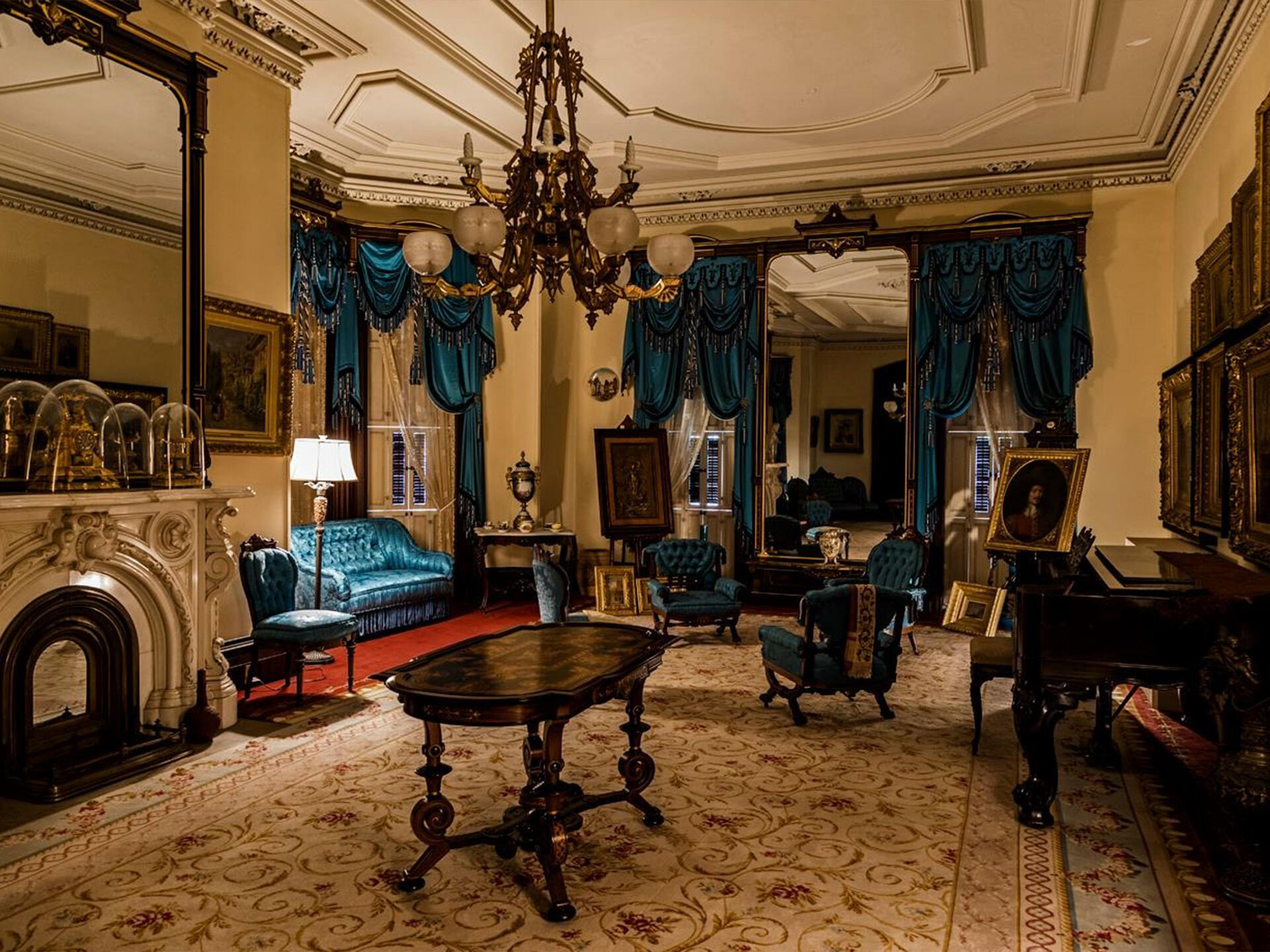 Hero image for Oswego County Historical Society project, featuring the museum's drawing room.